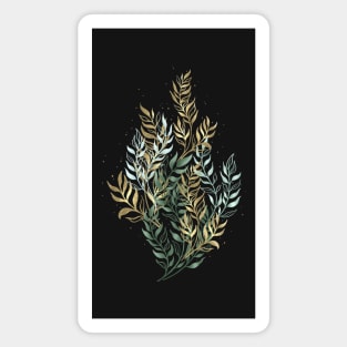 Delicate golden leaves Magnet